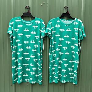 Ultra Soft Swan Print Nightshirt Pajama Sleep Gown 2-Pack Size S/M